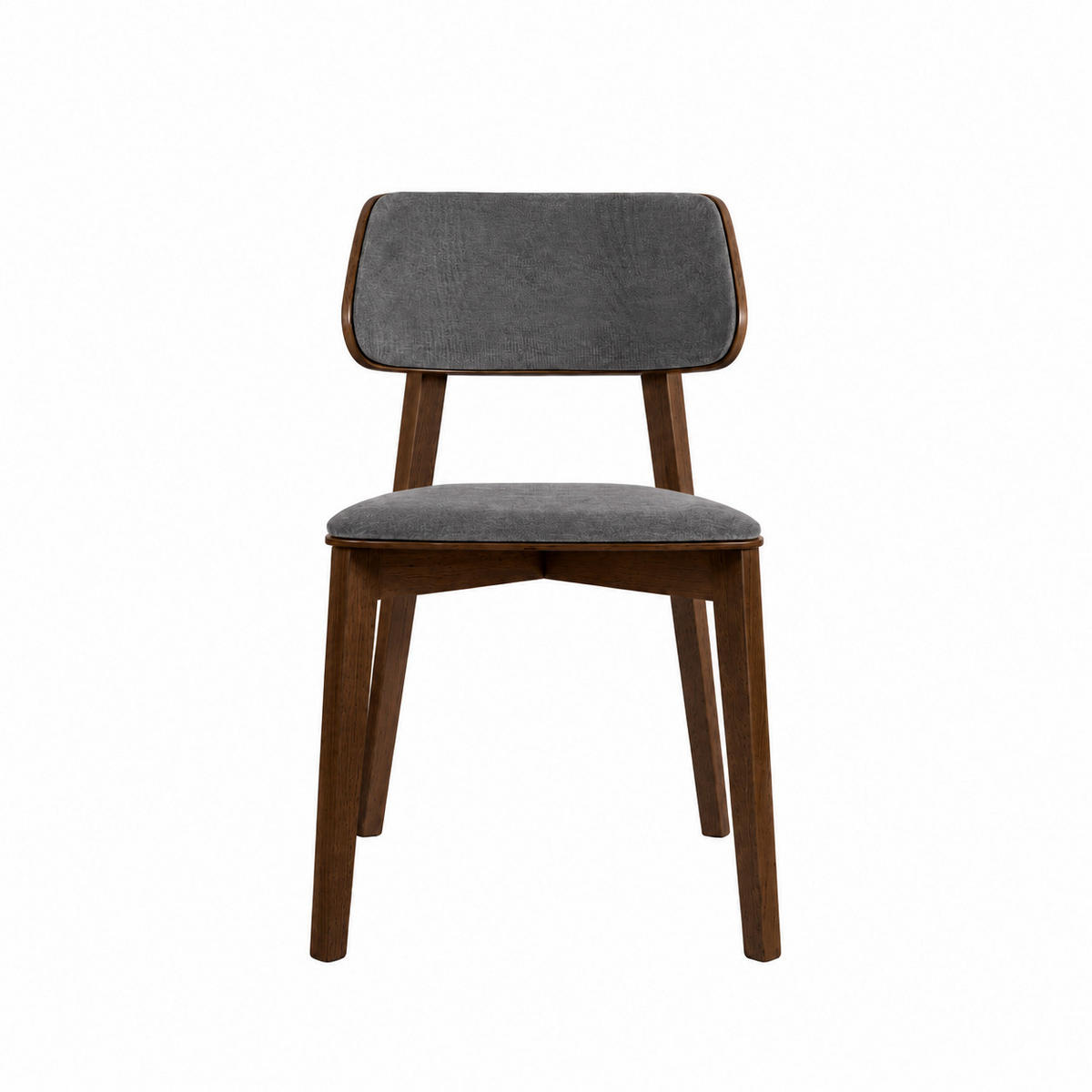 STUHL Korinn II 80 x 46 x 43 cm, grau, nuss warmia - Dunkelbraun/Grau, Metall (46/85/43cm) - Margaret Hadas24