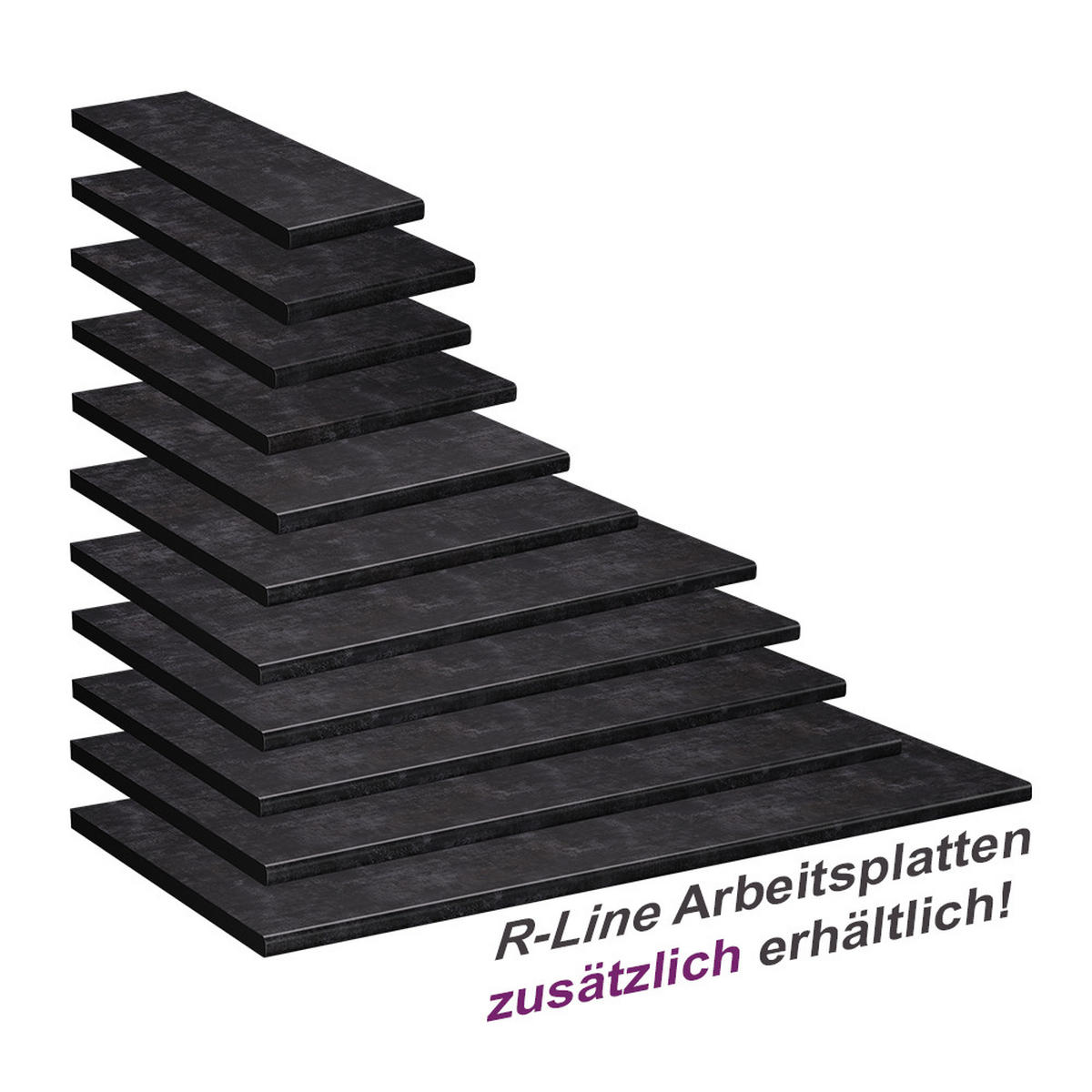 KUCHYŇSKÁ PRACOVNÍ DESKA R-Line Antracit - antracitová, kompozitní dřevo (20/2.8/60cm) - Vicco