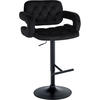 BARHOCKER Samt schwarz - Schwarz, Textil (62/103/55cm) - CLP