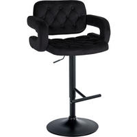 BARHOCKER Samt schwarz - Schwarz, Textil (62/103/55cm) - CLP