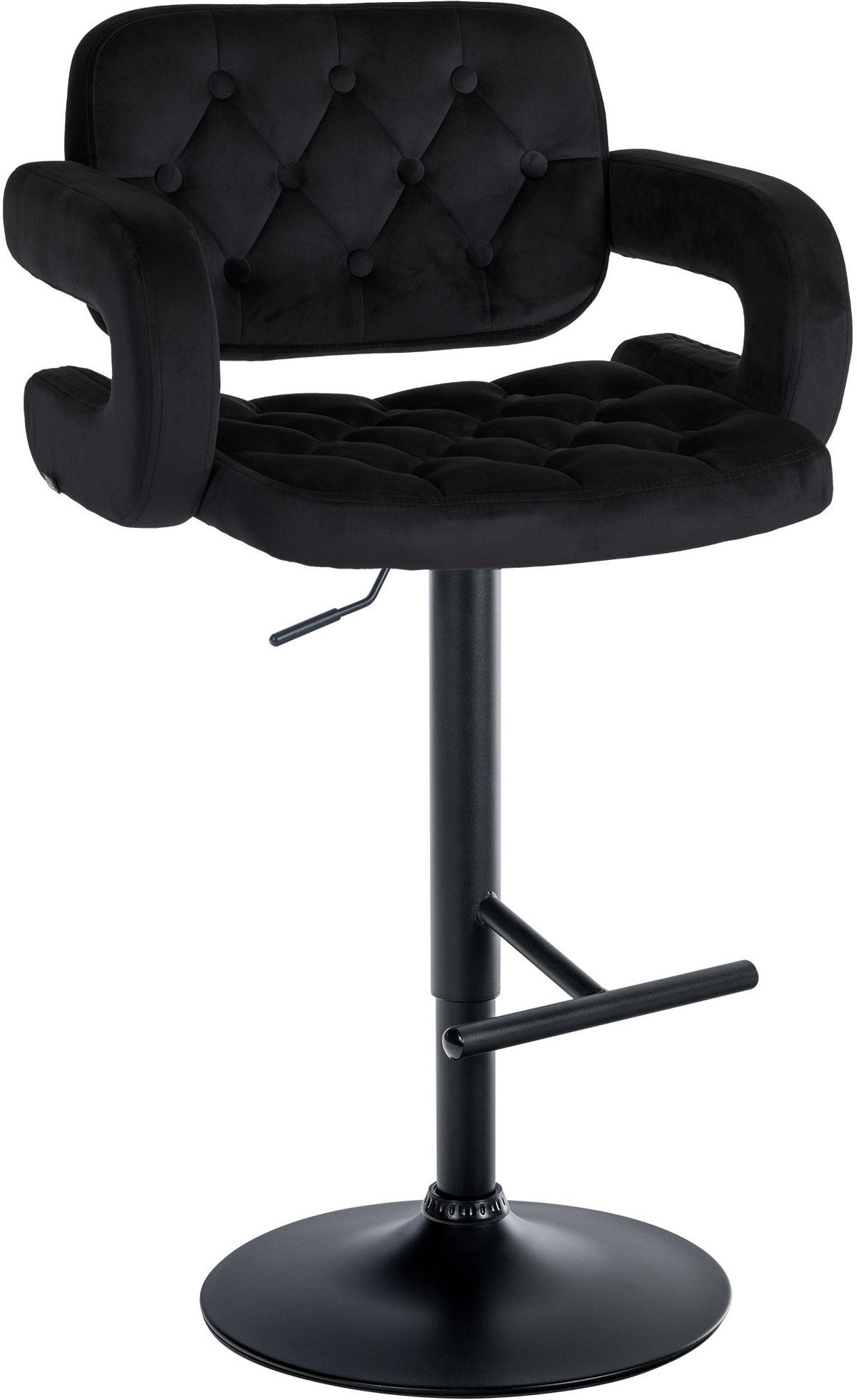 BARHOCKER Samt schwarz - Schwarz, Textil (62/103/55cm) - CLP
