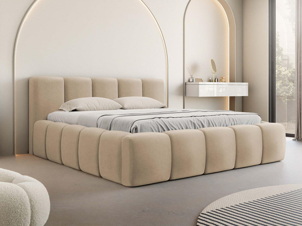 POLSTERBETT Kevson - Beige, Holzwerkstoff/Textil (140/200cm) - MIRJAN24
