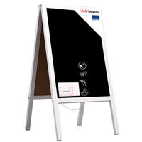 KUNDENSTOPPER mit weißem Holzrahmen 118x61cm, Werbetafel, Gehwegaufsteller, Aufsteller, Straßenreiter, Kreide - Weiß, Holz (118/61/2cm) - ALLboards