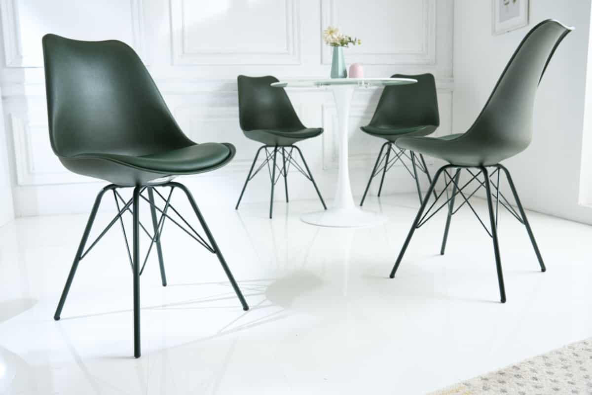 STUHL SCANDINAVIA MEISTERSTÜCK Kunstleder Dunkelgrün 85 cm - Grün, Kunststoff/Metall (49/85/54cm) - riess-ambiente