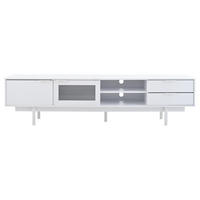 TV-SCHRANK 200/40/50,5 cm Weiß mit 2 Türen und 2 Schubladen für 80 Zoll - Weiß, Holzwerkstoff (200/50.5/40cm) - Oxeza