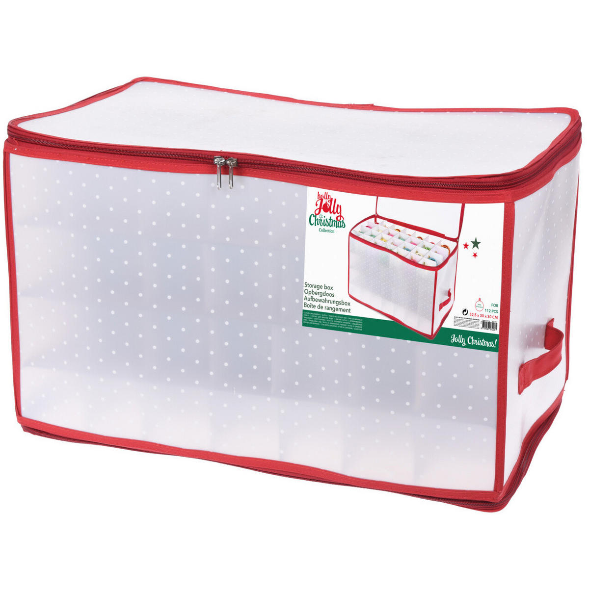 BOX Christbaumkugeln Nieve 56,5/33/34 cm - Weiß, Kunststoff (33/34/56.5cm)