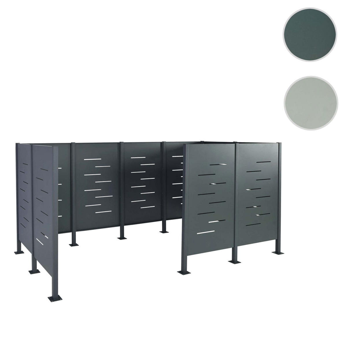 MÜLLTONNEN-ZAUN 151x326x166cm Silber - Silberfarben, Metall (326/151/166cm) - PROREGAL