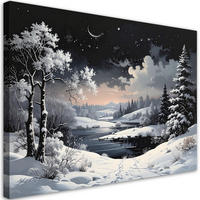 LEINWANDBILD Weihnachten 60x40cm - Schwarz, Textil (60/40cm) - Feeby