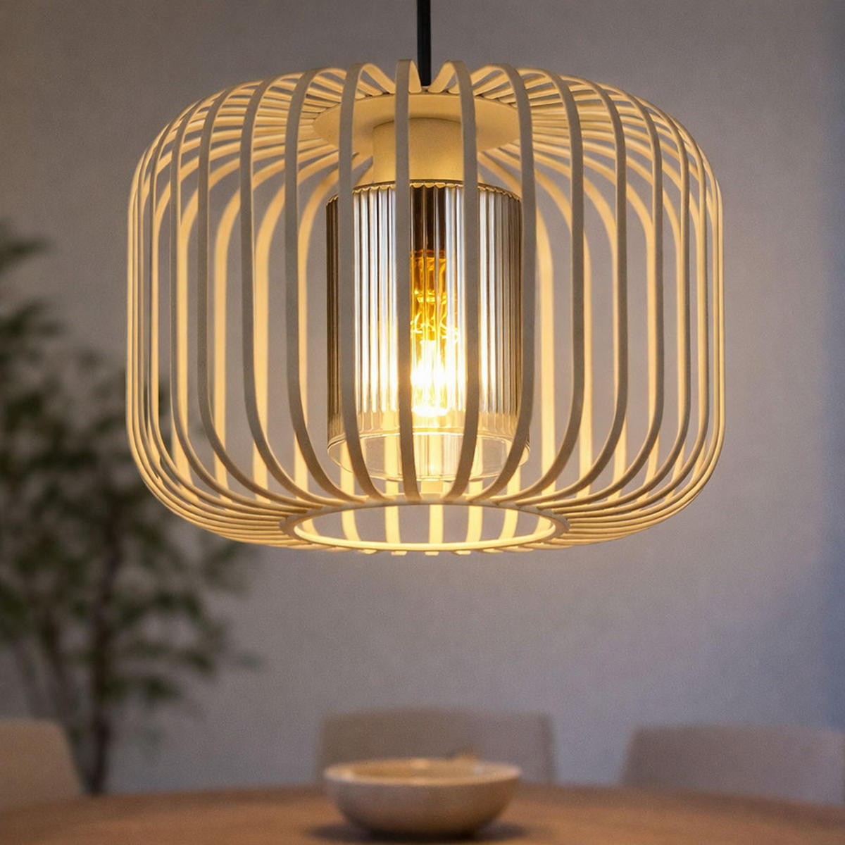 LED HÄNGELEUCHTE ALFRED Metall Beige - Beige, Glas (28/28/120cm) - Globo Lighting