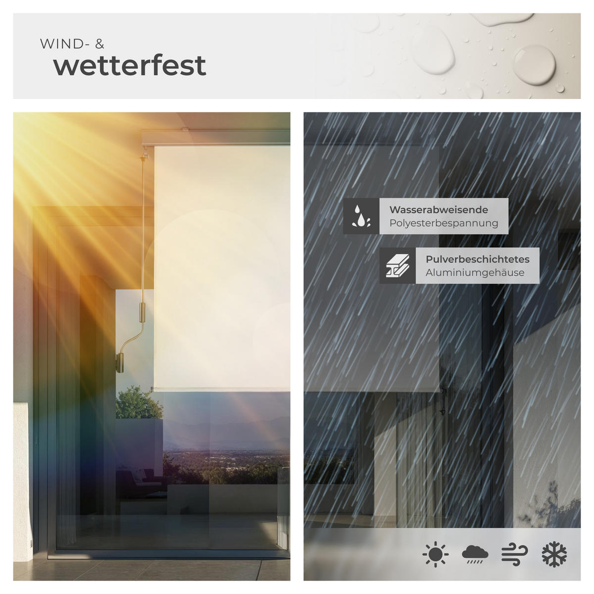 SENKRECHTMARKISE Eloise, inkl. Wandhaltern, beige - Beige, Textil (120/250cm) - tectake