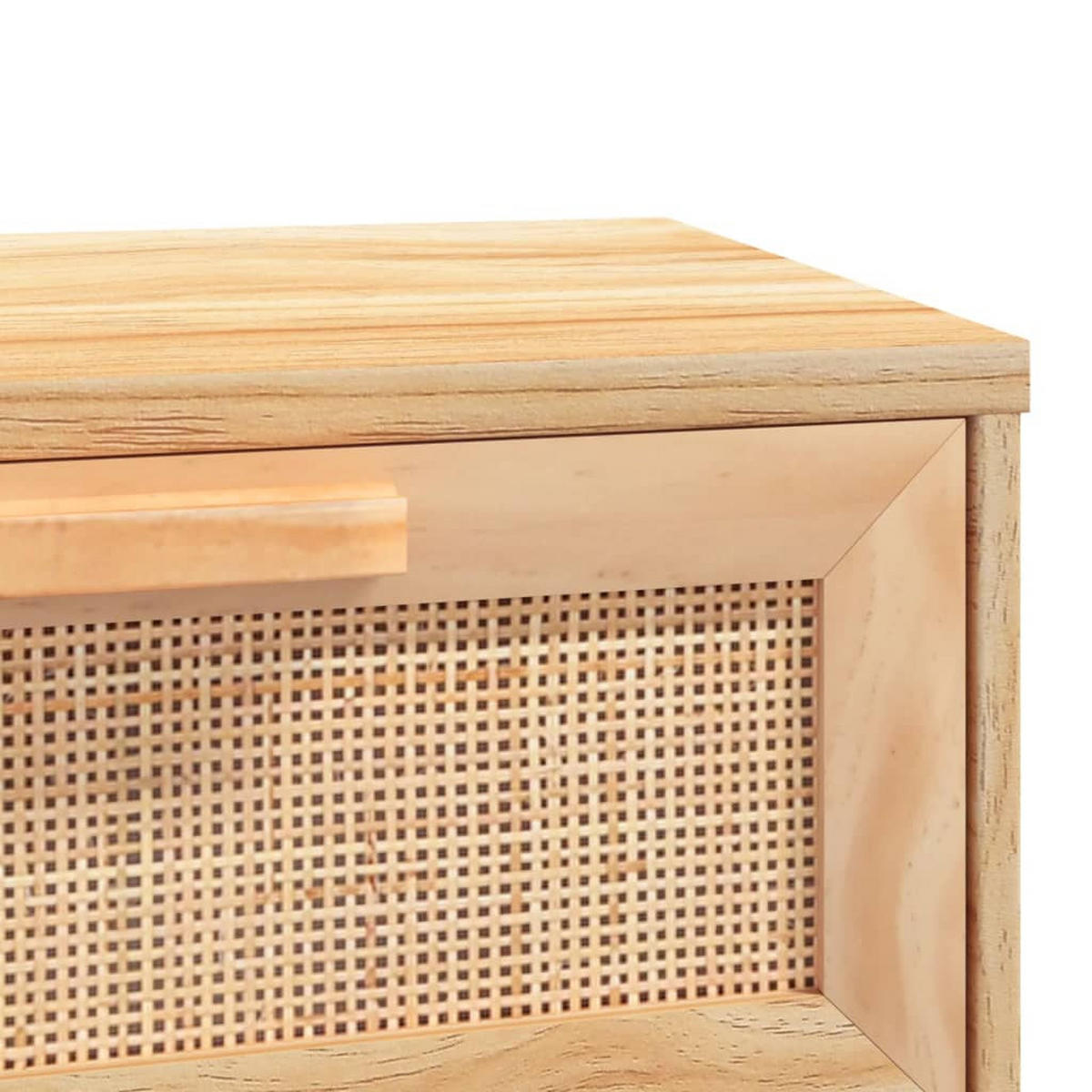 KONSOLENTISCH Braun 80/30/75 Cm Massivholz Kiefer Natur-Rattan - Braun, Holz (80/30/75cm) - vidaXL