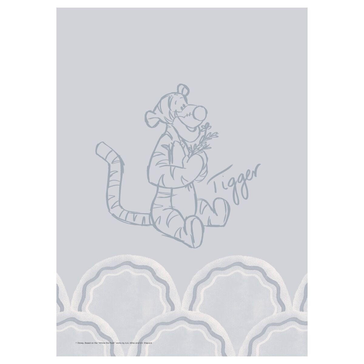 POSTER Disney's Tigger Cloudy Blue Sketch - Blau, Papier (50/70/0.1cm) - Poster&Frame