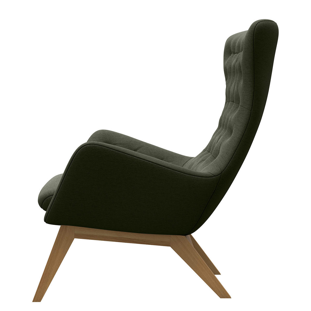 SESSEL - Webstoff - Eichefarben/Grau, Eichenholz/Holz (85/101/93cm) - home24