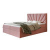 BOXBETT DENVER mit 2 Bettkästen, 140x200, Farbe: Rosa, Velourstoff, Doppelbett mit Bonell-Matratze - Rosa, Holz/Kunststoff (140/200cm) - Alpi-Möbel