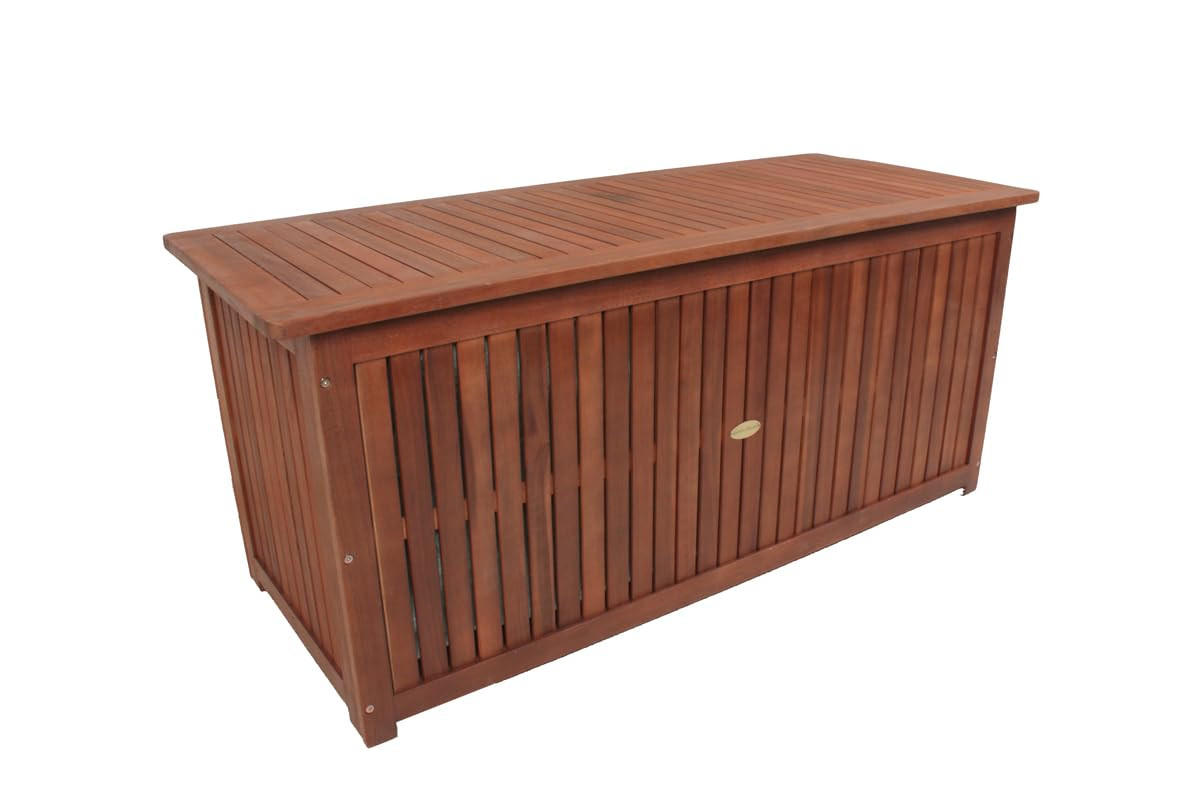 AUFLAGENBOX Joana Natur Akazie Gartenbox Kissenbox Outdoor - Naturfarben, Holz (125/58/55cm) - DELUKE