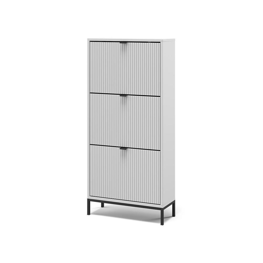 SKOTIPPARE Eliza Vit 60x130 cm med 3 fällbara lådor 130/60/24 cm
