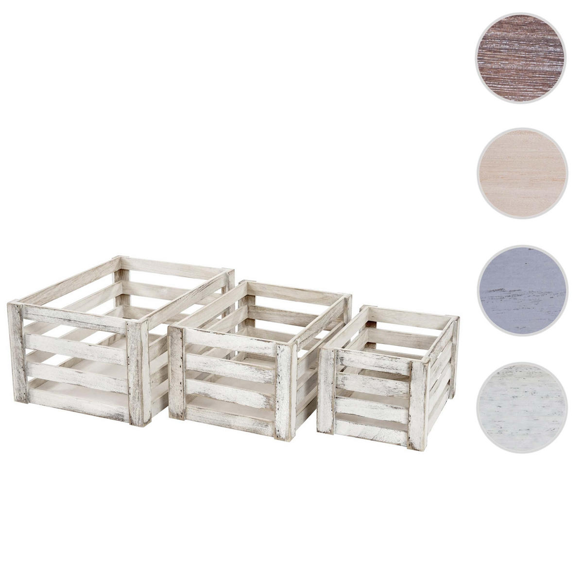 HOLZKISTE 3ER-SET Weiß 3er-Set-Set - Weiß, Holz (30/41/21cm) - MCW