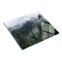 GLASPLATTE 60x52 cm Waldnebel - Grün, Glas (60/0.4/52cm) - TULUP