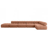 ECKSOFA modulares Sofa Favio-L3 - 475x190x70 cm Apricot Velours - Koralle, Holzwerkstoff/Textil (475/190cm) - ALTDECOR