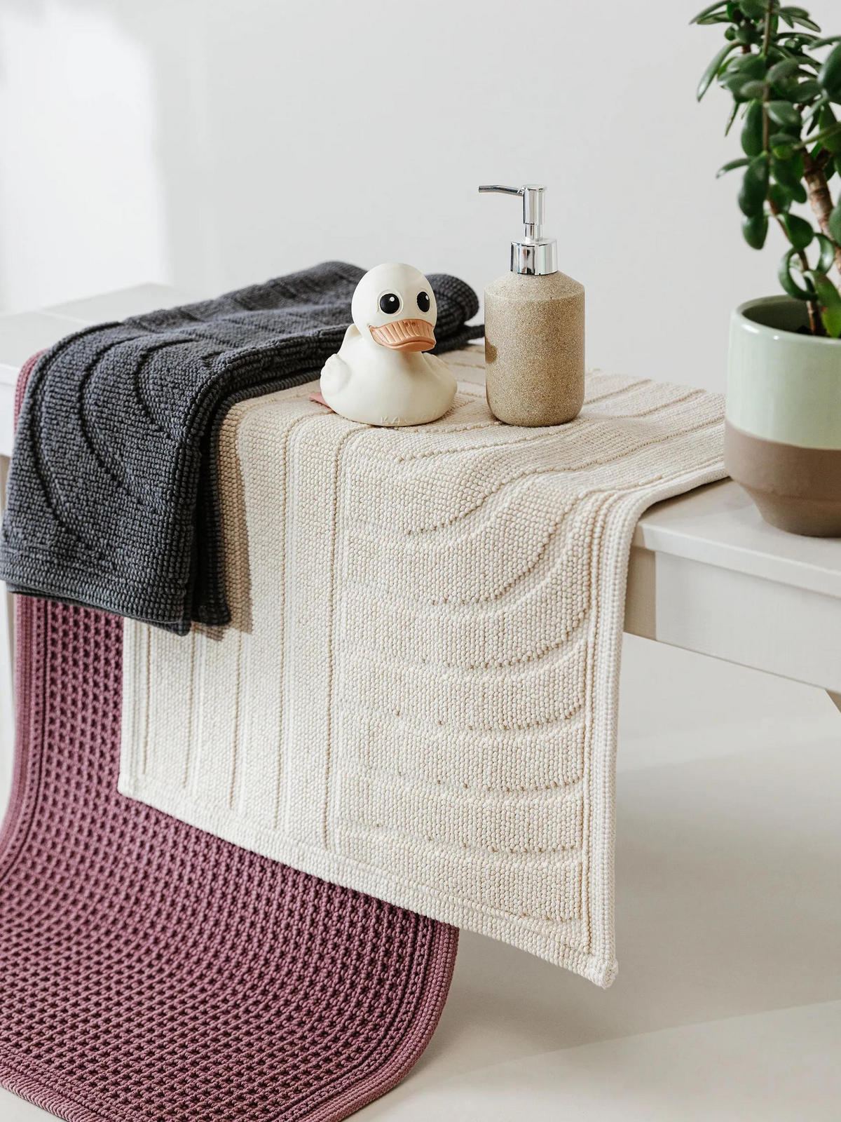 BADEMATTE Jojo Cream 50x80 cm - Creme, Textil (50/80cm) - benuta Nest