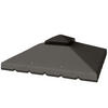 PAVILLON-ERSATZDACH Polyester Hellgrau Dunkelgrau - Dunkelgrau, Textil (300/1/300cm) - Outsunny