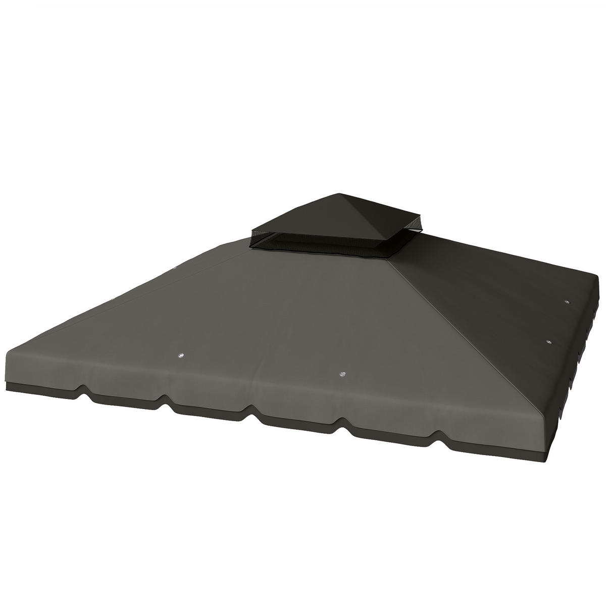 PAVILLON-ERSATZDACH Polyester Hellgrau Dunkelgrau - Dunkelgrau, Textil (300/1/300cm) - Outsunny