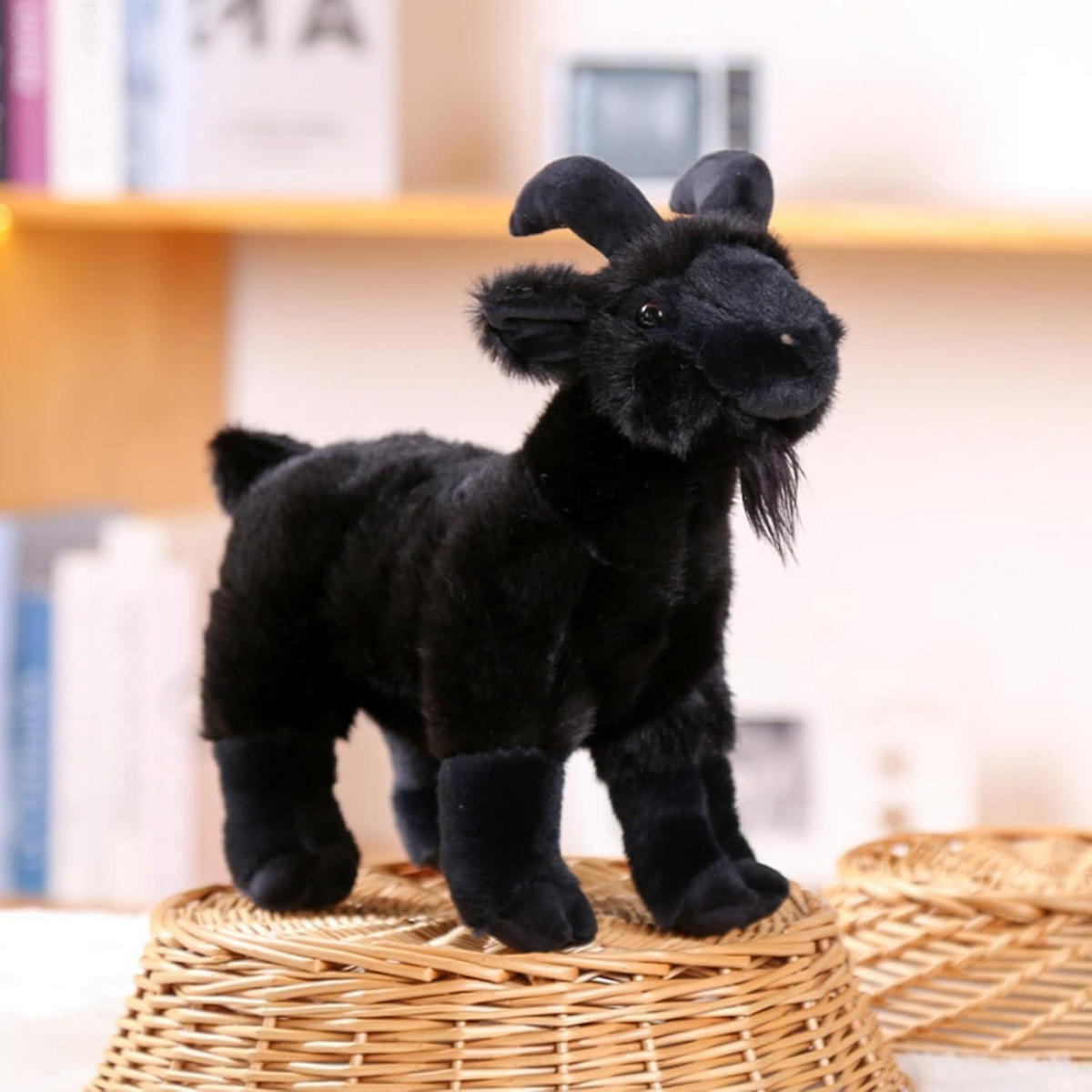 PLÜSCHTIER Ziege 18 cm Weiß - Weiß, Textil (10/18cm)