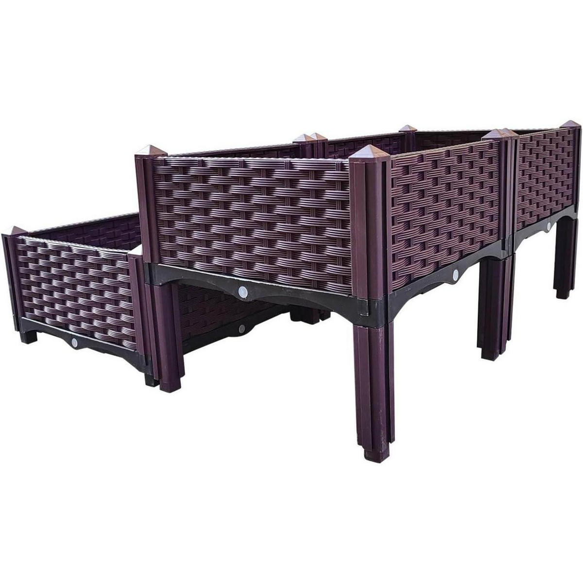 HOCHBEET 80 x 80 x 37 cm Kunststoff 4-teiliges Set - Bordeaux, Kunststoff (37/80/80cm)
