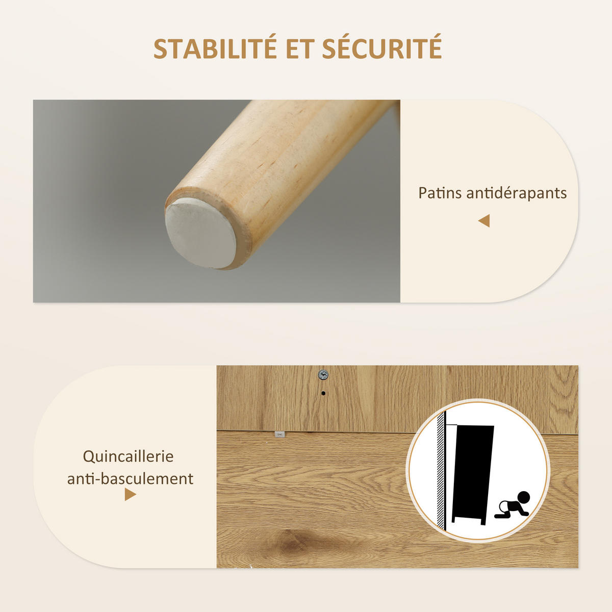 SIDEBOARD Naturfarben, Rattantüren, 120/40/75 cm - Naturfarben, Holz (120/75/40cm) - PANGIVO