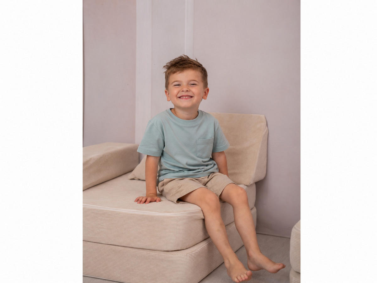 KINDERSESSEL Cordsamt Beige - Beige, Textil (80/24/80cm) - AngeLove
