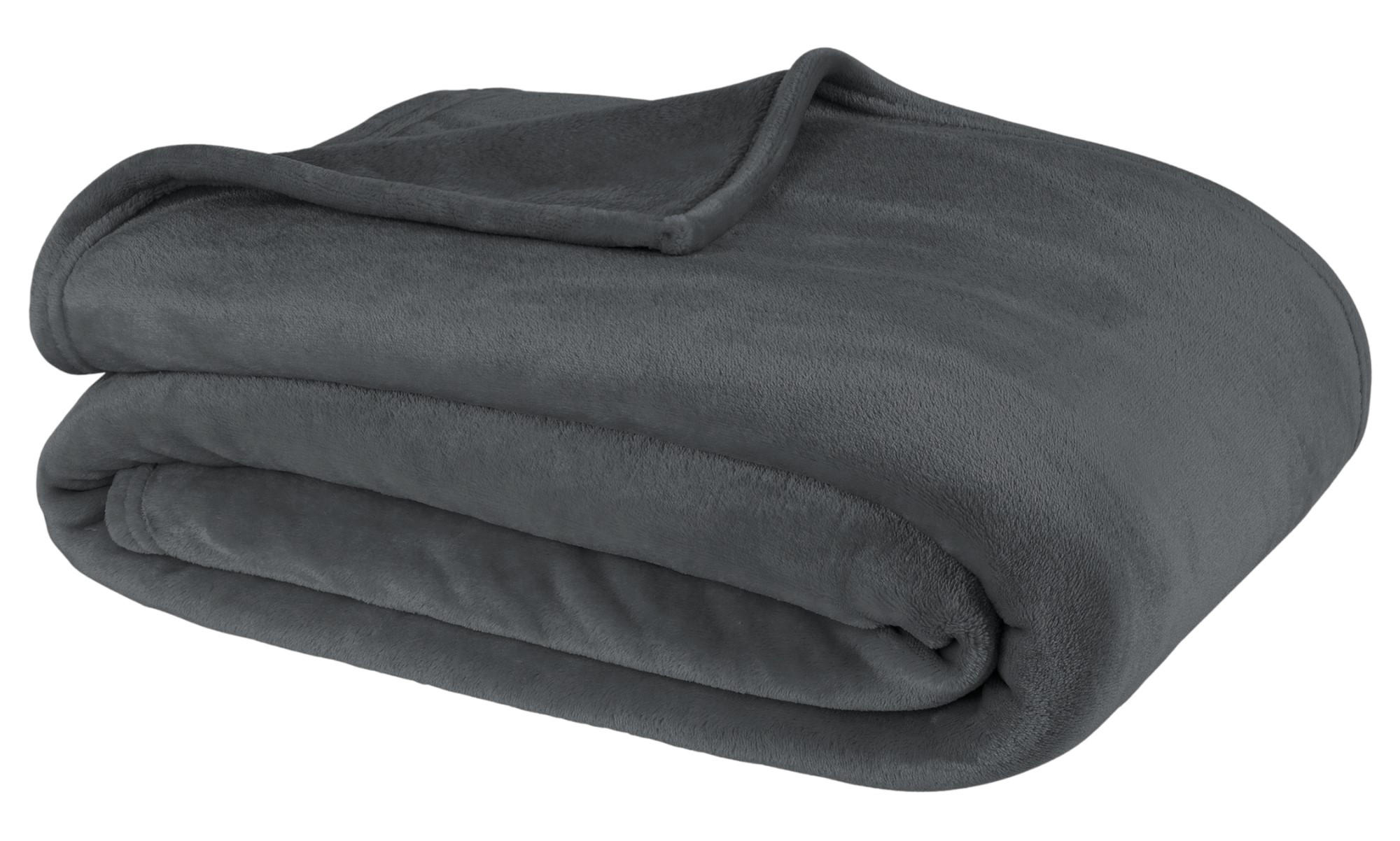 KUSCHELDECKE Flauschig 150x200, Wohndecke Cashmere-Touch, Sofadecke Anthrazit - Anthrazit, Textil (150/200cm) - Carpe Sonno