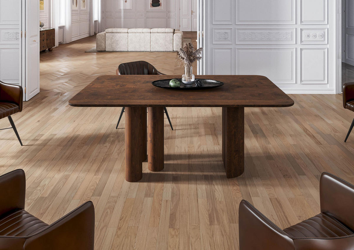 ESSTISCH Mango 180x90x77 dunkelbraun lackiert FLORENZ #210 - Dunkelbraun, Holz (180/90/77cm) - Massivmoebel24