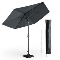 AMPELSCHIRM Anthrazit 270 cm mit Schutzhülle und Ständer - Anthrazit, Metall (270/234cm) - OK-Living