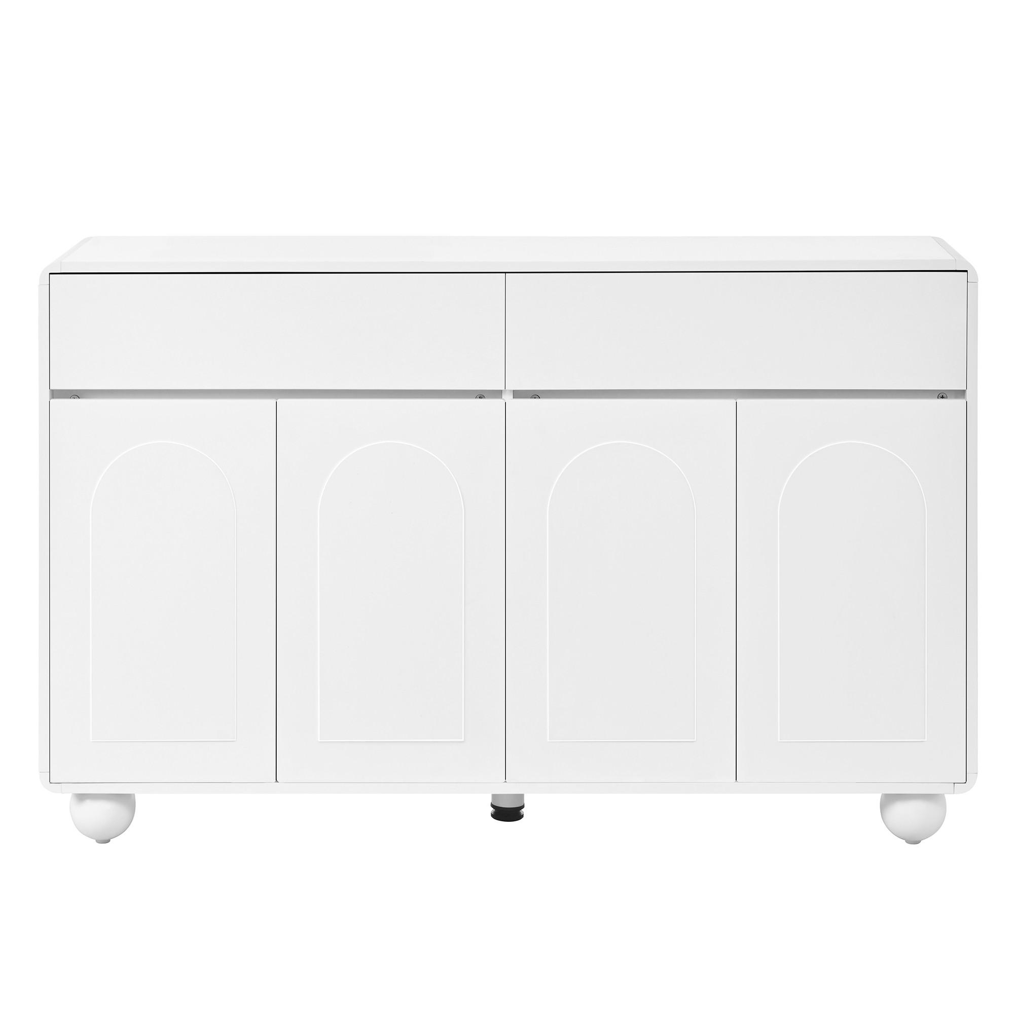 SIDEBOARD Weiß 140/38/89 cm - Weiß, Holzwerkstoff (140/89/38cm) - PANGIVO