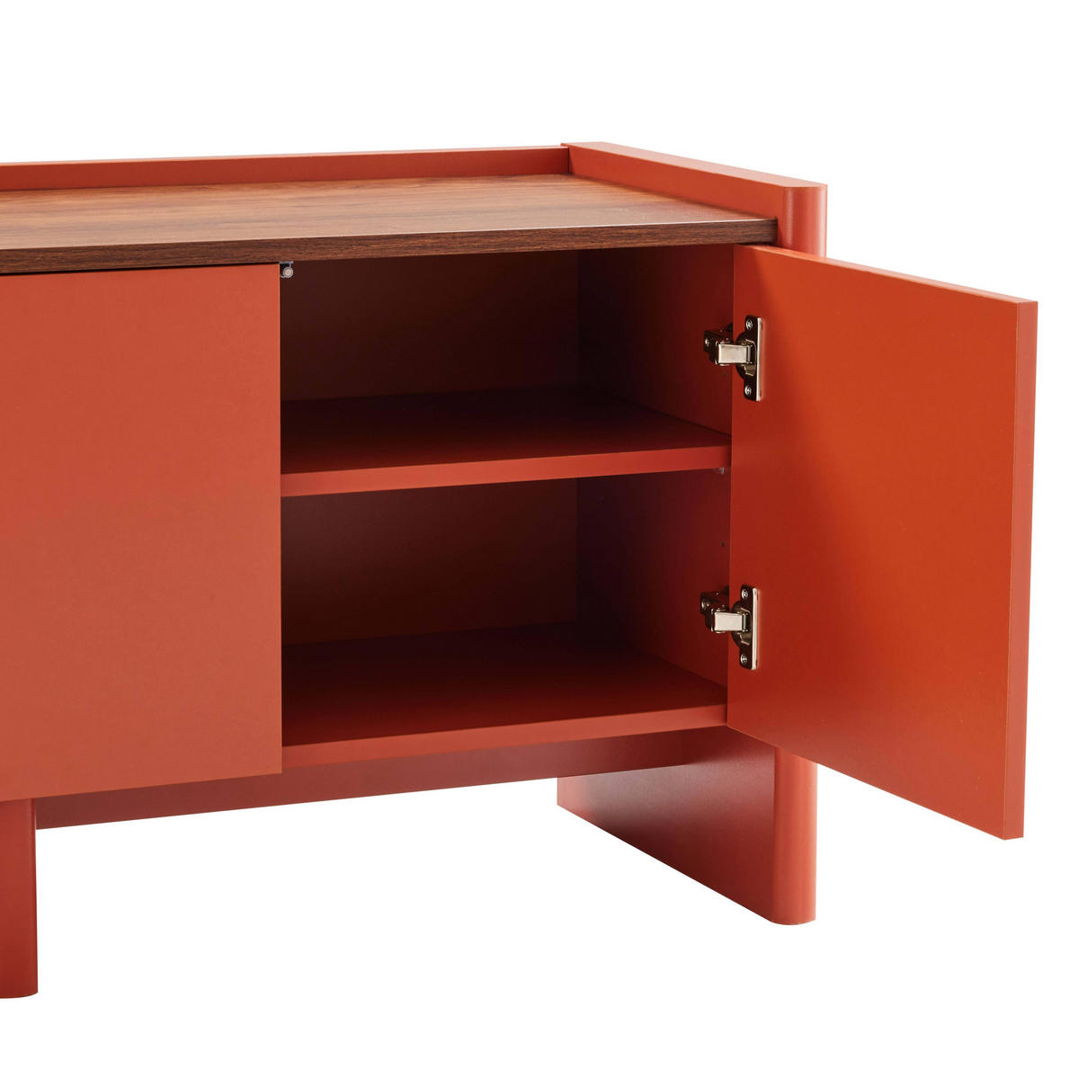 TV-SCHRANK 120 cm, Orange - Orange, Holz (40/55/120cm) - Oviala
