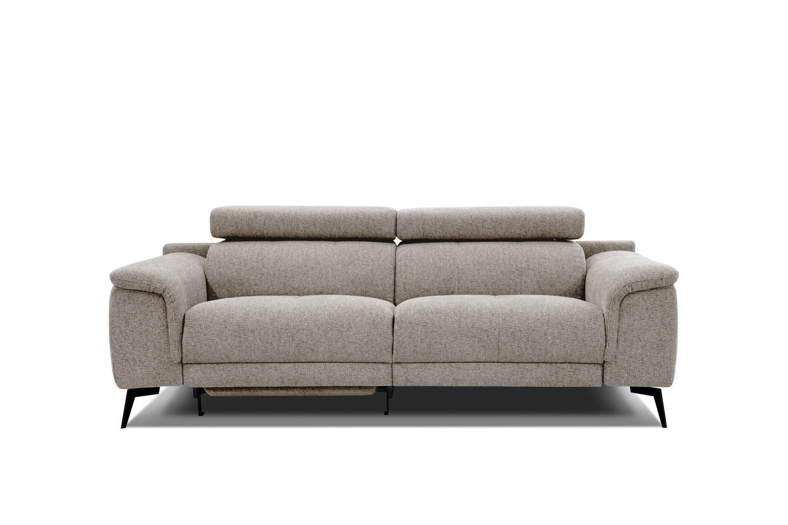 RELAXSOFA FIERO 3-Sitzer mit 1 Relaxfunktion, taupe - Taupe/Schwarz, Holzwerkstoff/Textil (212/82/103cm) - Courtois Laville