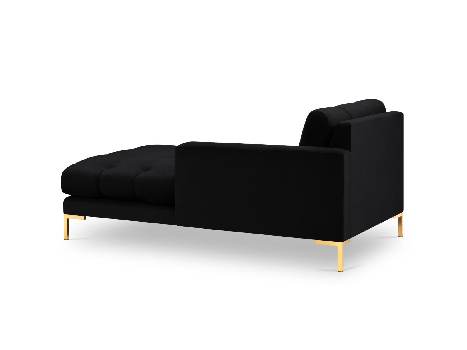 CHAISELONGUE rechts Mamaia aus Samt schwarz - Schwarz, Textil (102/75/185cm) - Micadoni