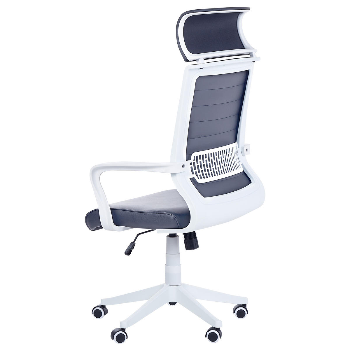 BÜROSTUHL Kunstleder Grau Leader - Grau, Kunststoff/Textil (63/114/63cm) - Beliani
