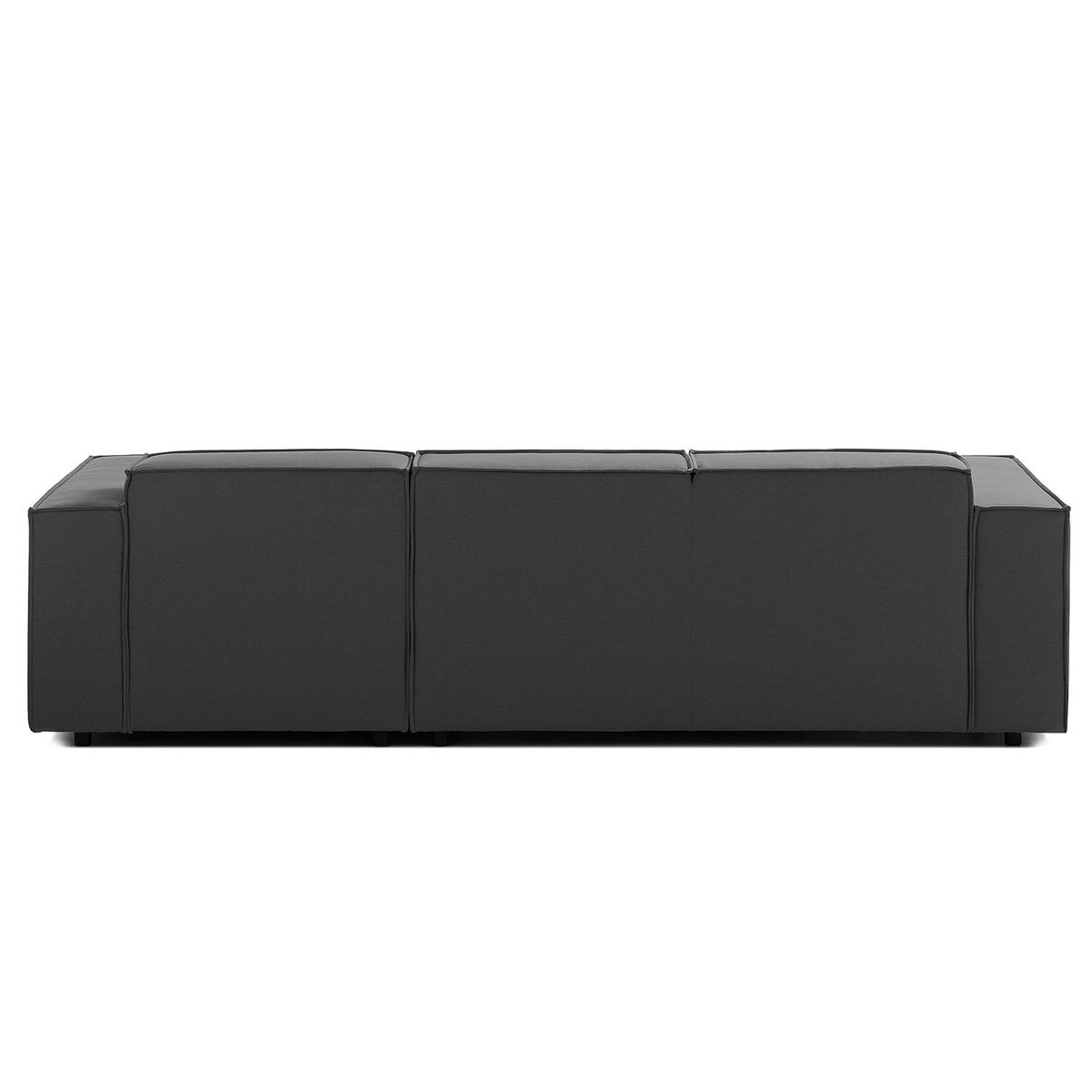 ECKSOFA mit Longchair - Anthrazit/Schwarz, Kunststoff/Textil (260/177cm) - home24