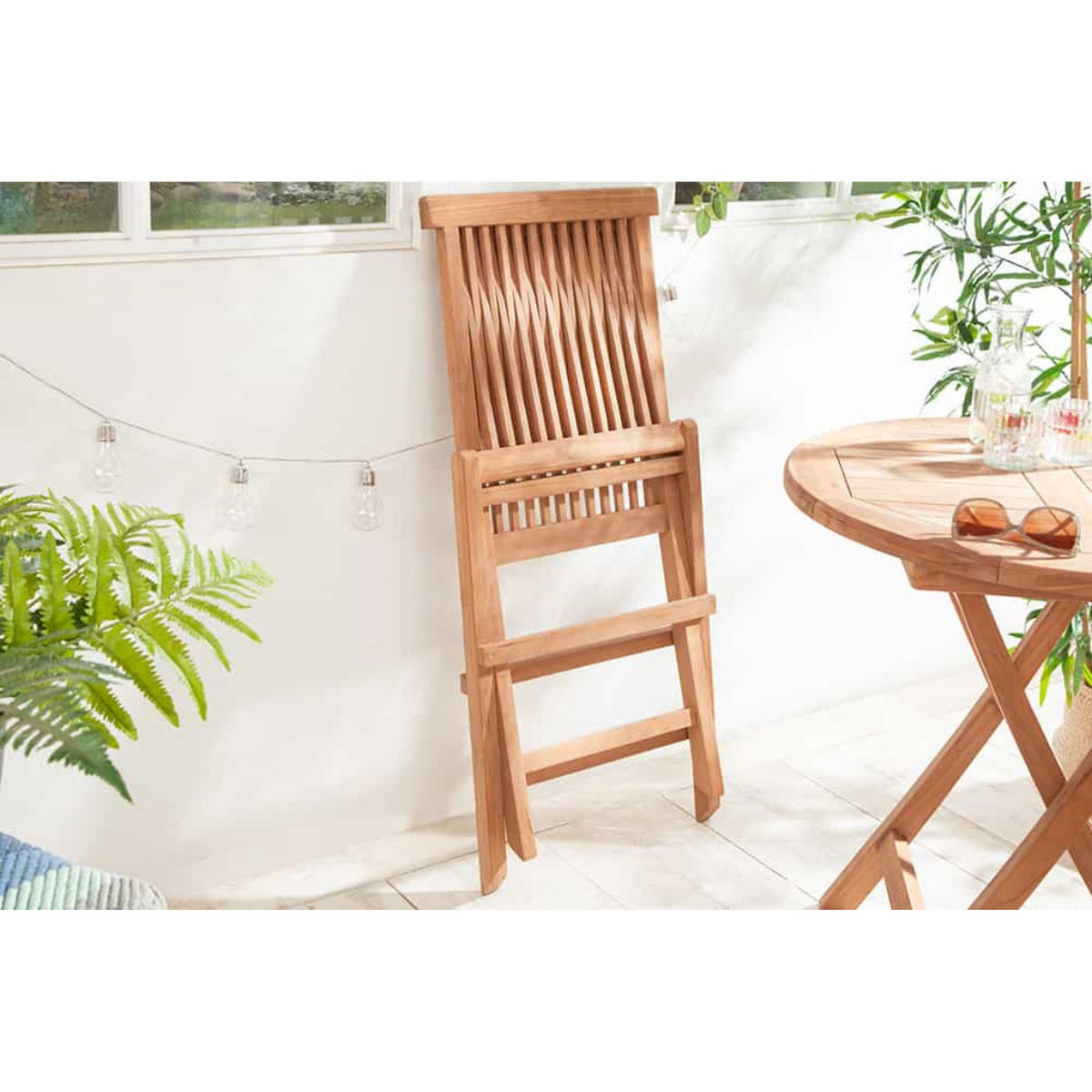 GARTENSTUHL EMPIRE TEAK Teakholz klappbar Hochlehner wetterfest - Braun, Holz (47/89/63cm) - riess-ambiente