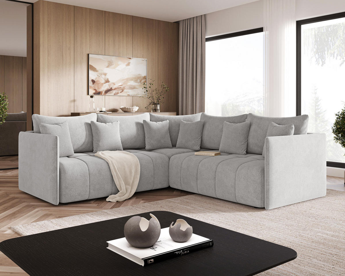 ECKSOFA Ardi Grau - Schwarz/Grau, Holz/Kunststoff (231/231cm) - Graingold