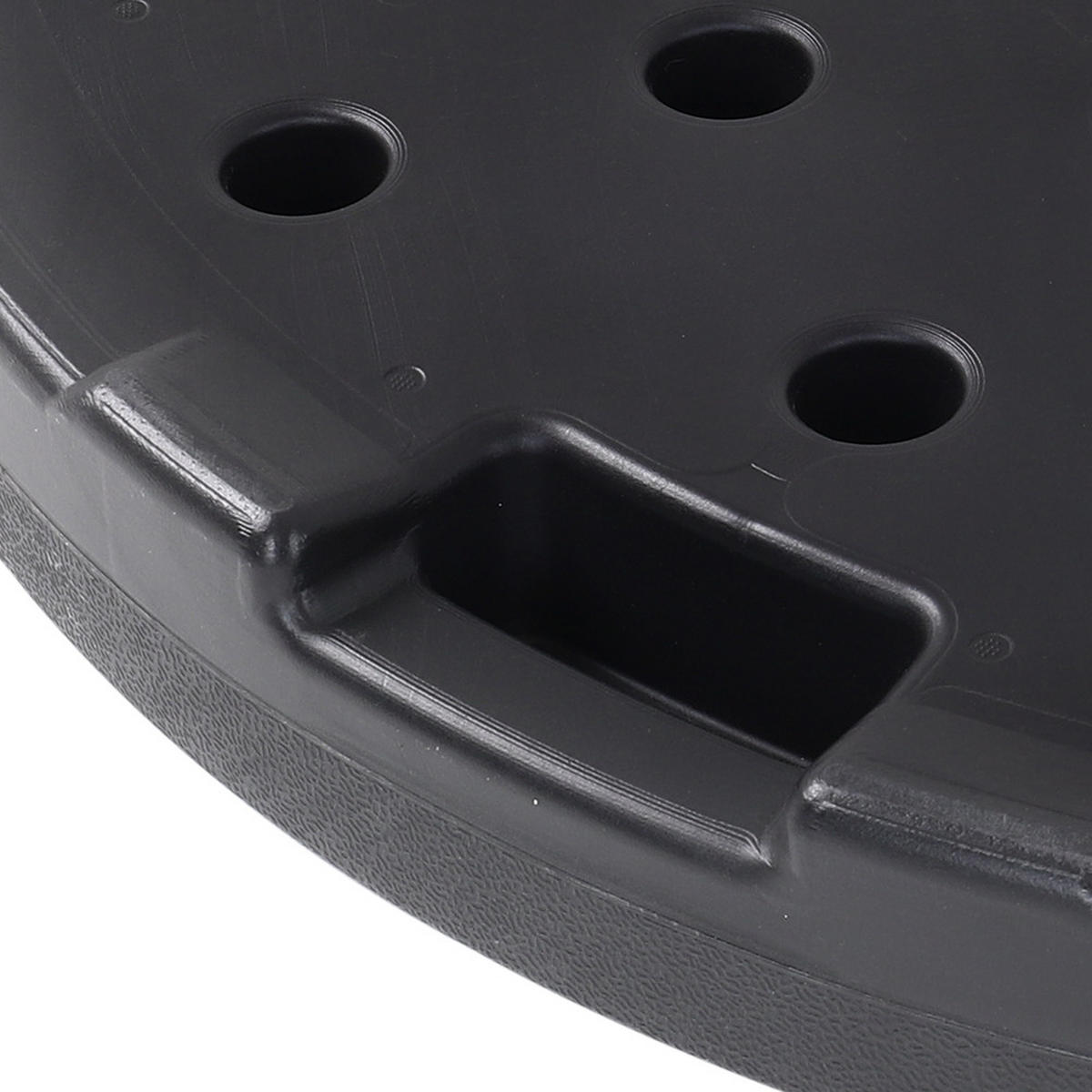 SONNENSCHIRMFUSS aus HDPE in Schwarz Round 4er-set befüllbar wetterfest und standfest Ø100 × 7,5 cm insgesamt gefüllte von 52 bis 60 kg - Schwarz, Kunststoff (50/8cm) - Livingandhome