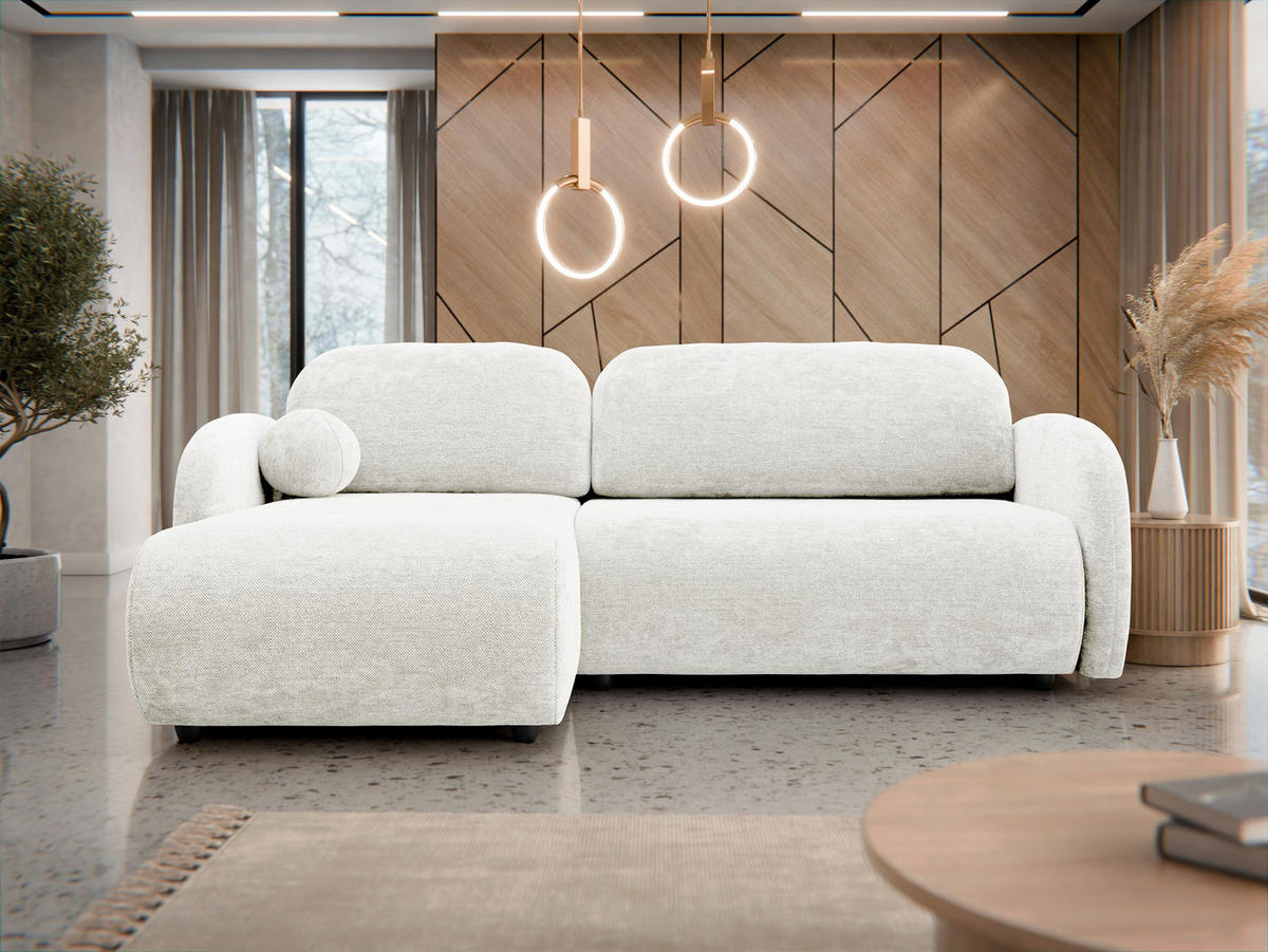 ECKSOFA Dream L - Creme/Schwarz, Holz/Kunststoff (233/160cm) - MIRJAN24