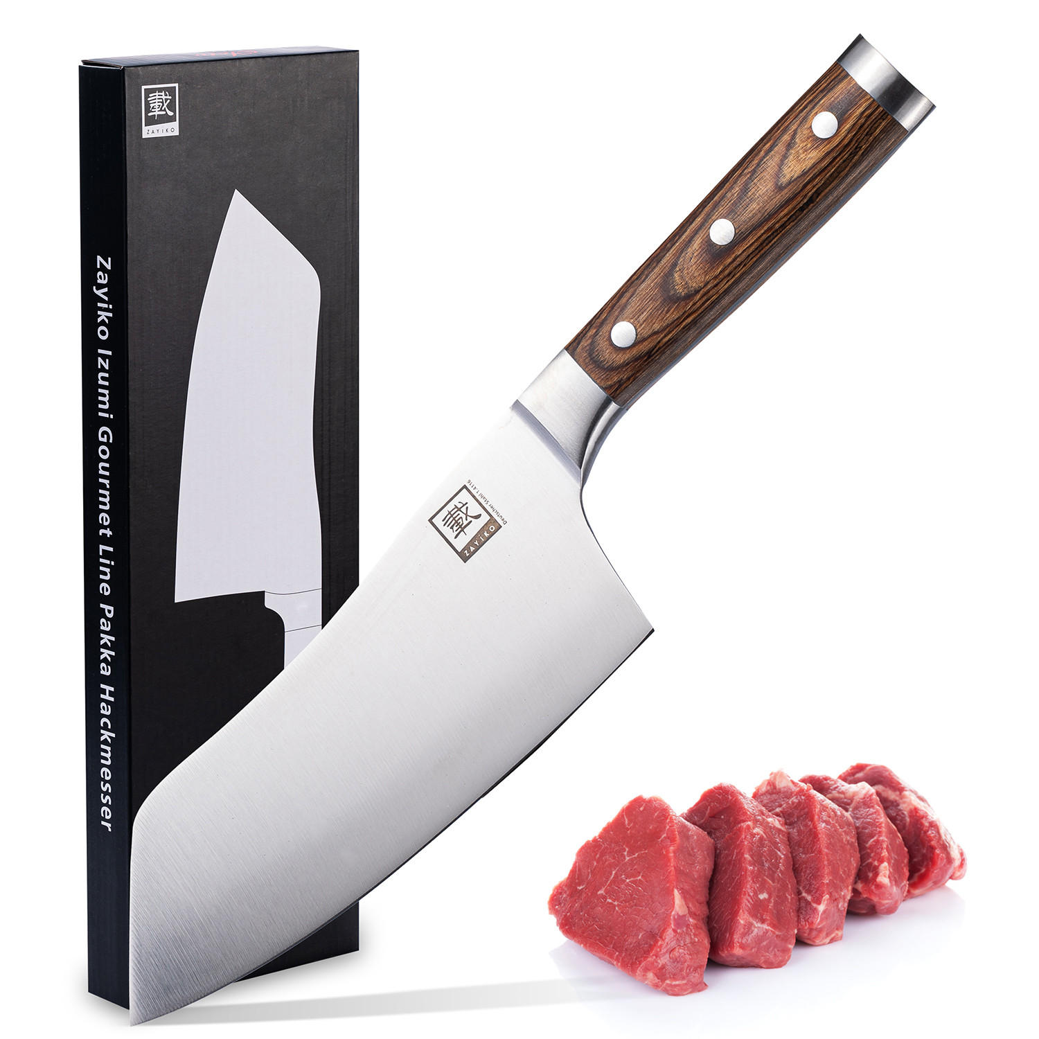 BLOCKMESSER 19 cm - Braun, Metall (32cm) - Zayiko