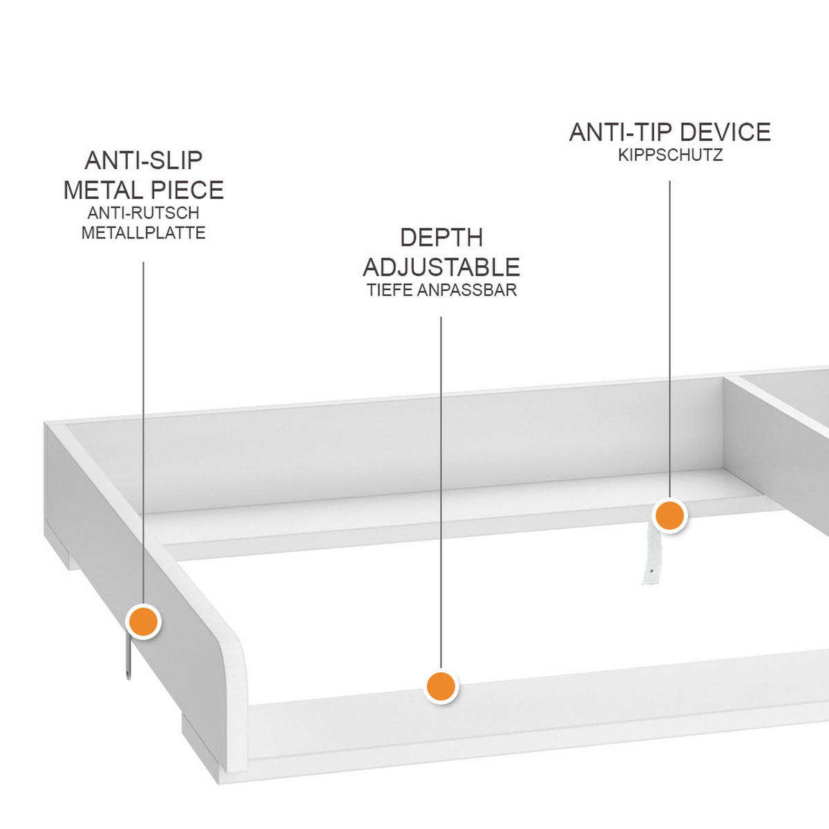 PŘEBALOVACÍ PULT Wicko Bílá - bílá, kompozitní dřevo (80/10/76cm) - Vicco