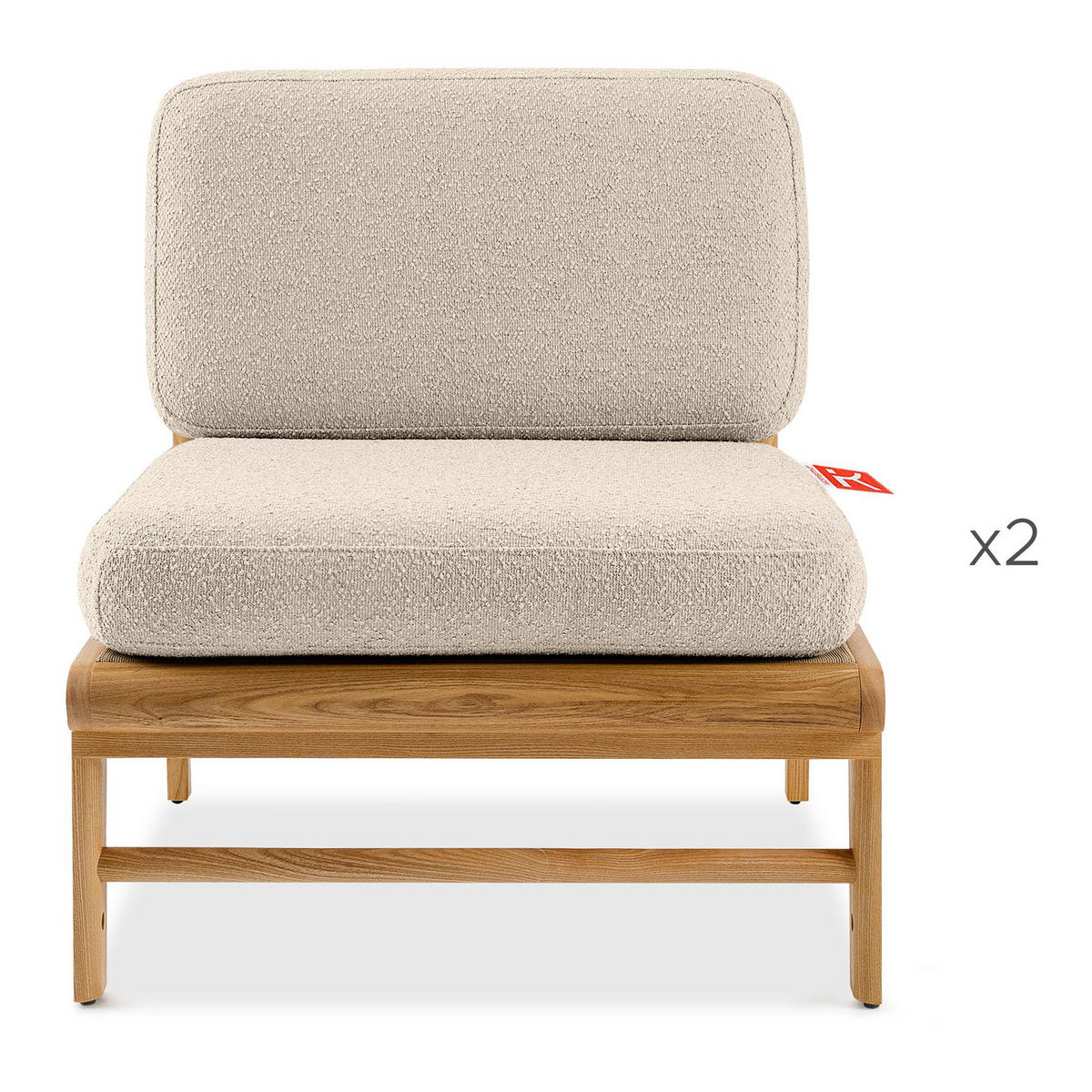 LOUNGESOFA ATREDA rechts - Creme, Holz/Textil (300/80/175cm) - KONSIMO®