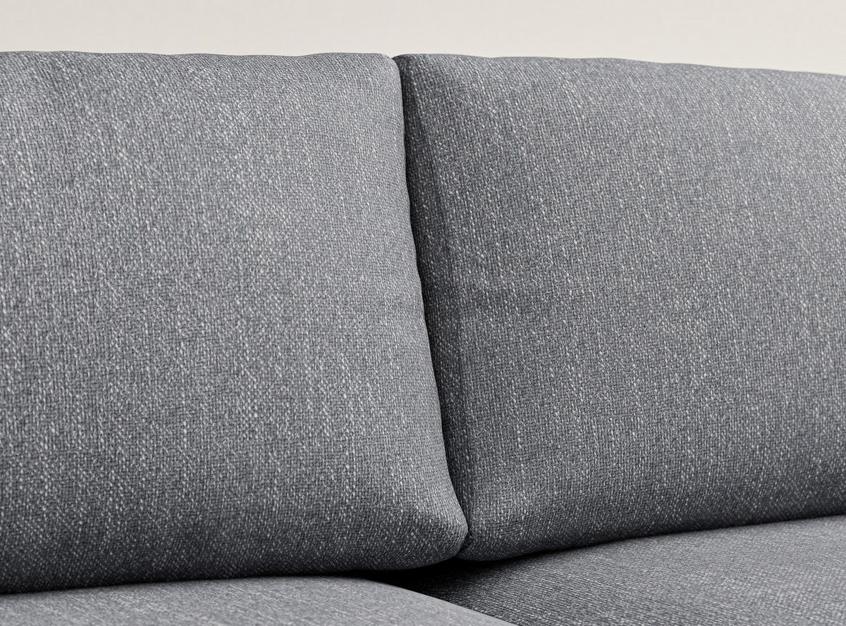 WOHNLANDSCHAFT MIT SCHLAFFUNKTION Numba Grau Webstoff - Schwarz/Grau, Holz/Holzwerkstoff (397/70/153cm) - Maison de Reve