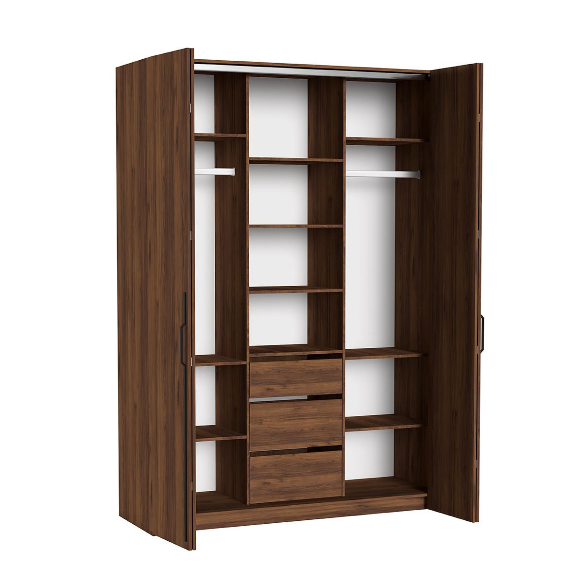 DREHTÜRENSCHRANK ANCONA 170/240/58cm 4-türig Braun - Braun, Holzwerkstoff (170/240/58cm) - MASSENO