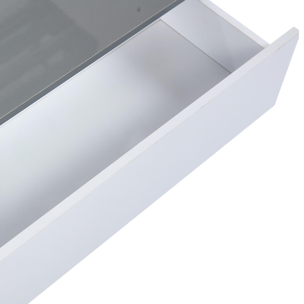 KONFERENČNÍ stolek z MDF, 70/70/35 cm bílý/šedý, výškově nastavitelný s LED a úložným prostorem - bílá, kompozitní dřevo (70/70/35cm) - BEAOK