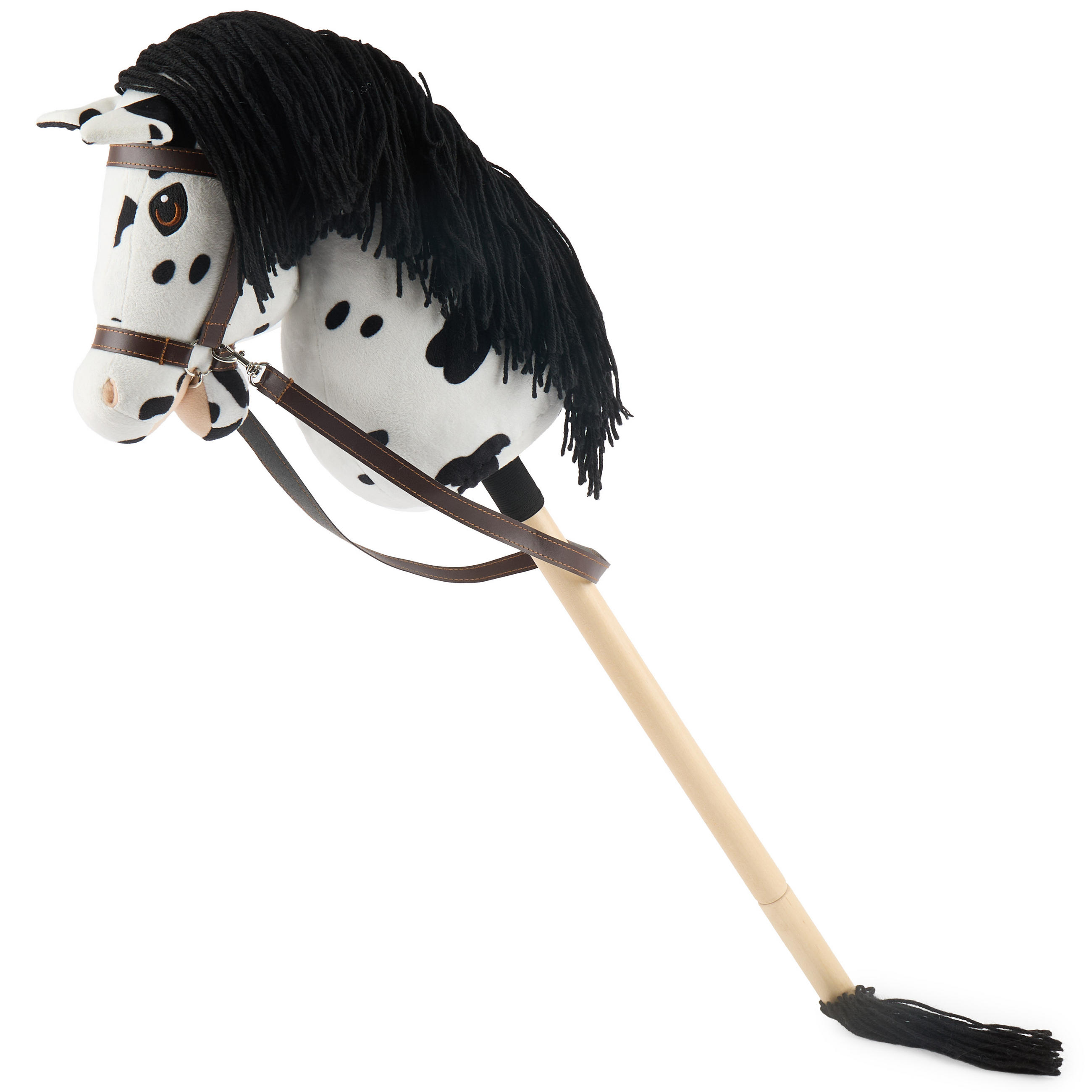 HOBBY-HORSE Schecke - Größe S - Schwarz, Textil (34/76cm) - Bieco Spielwaren
